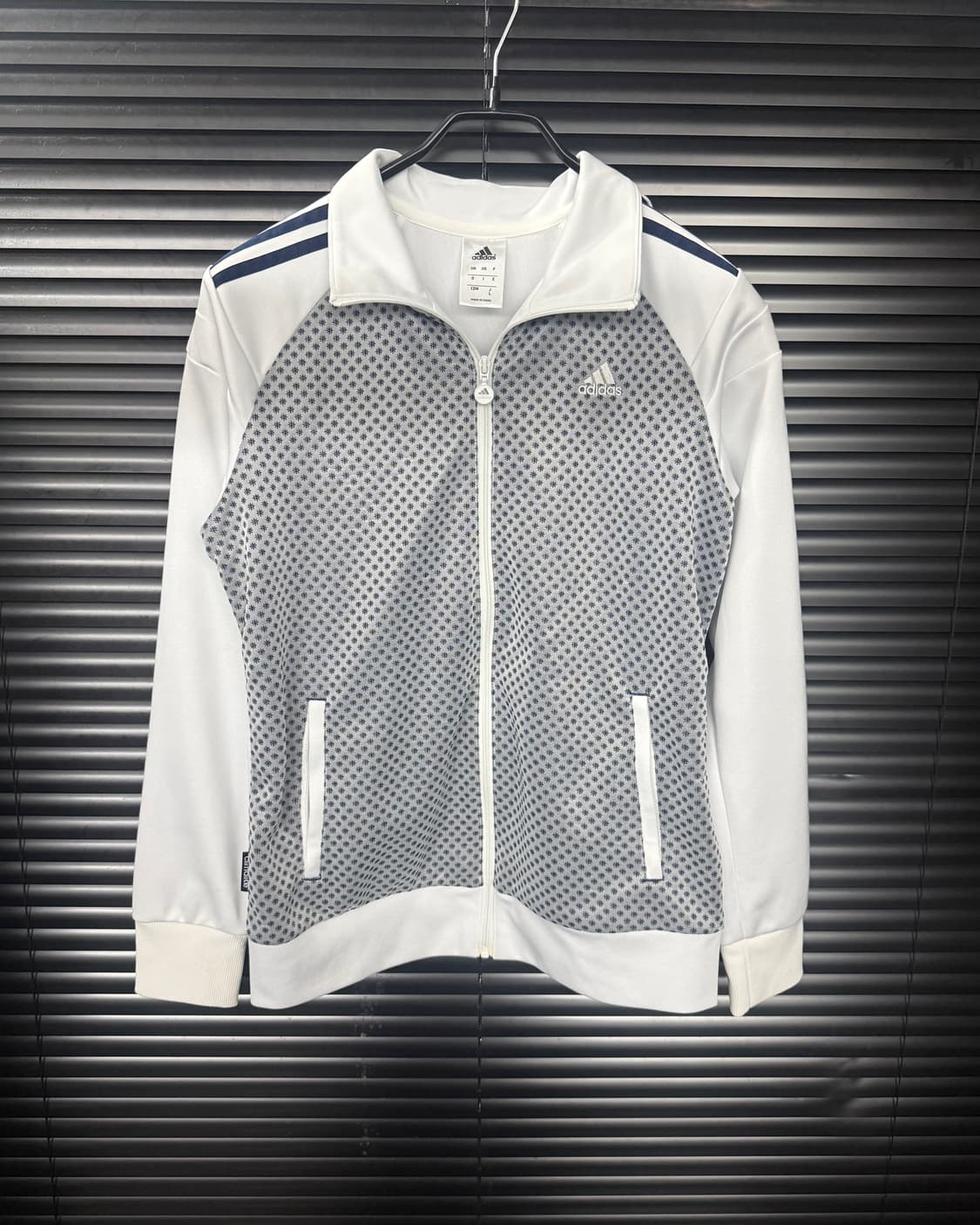 아디다스 땡땡이 도트 화이트 흰색 져지 트랙탑 집업 L 100 올드스쿨 상품이미지3