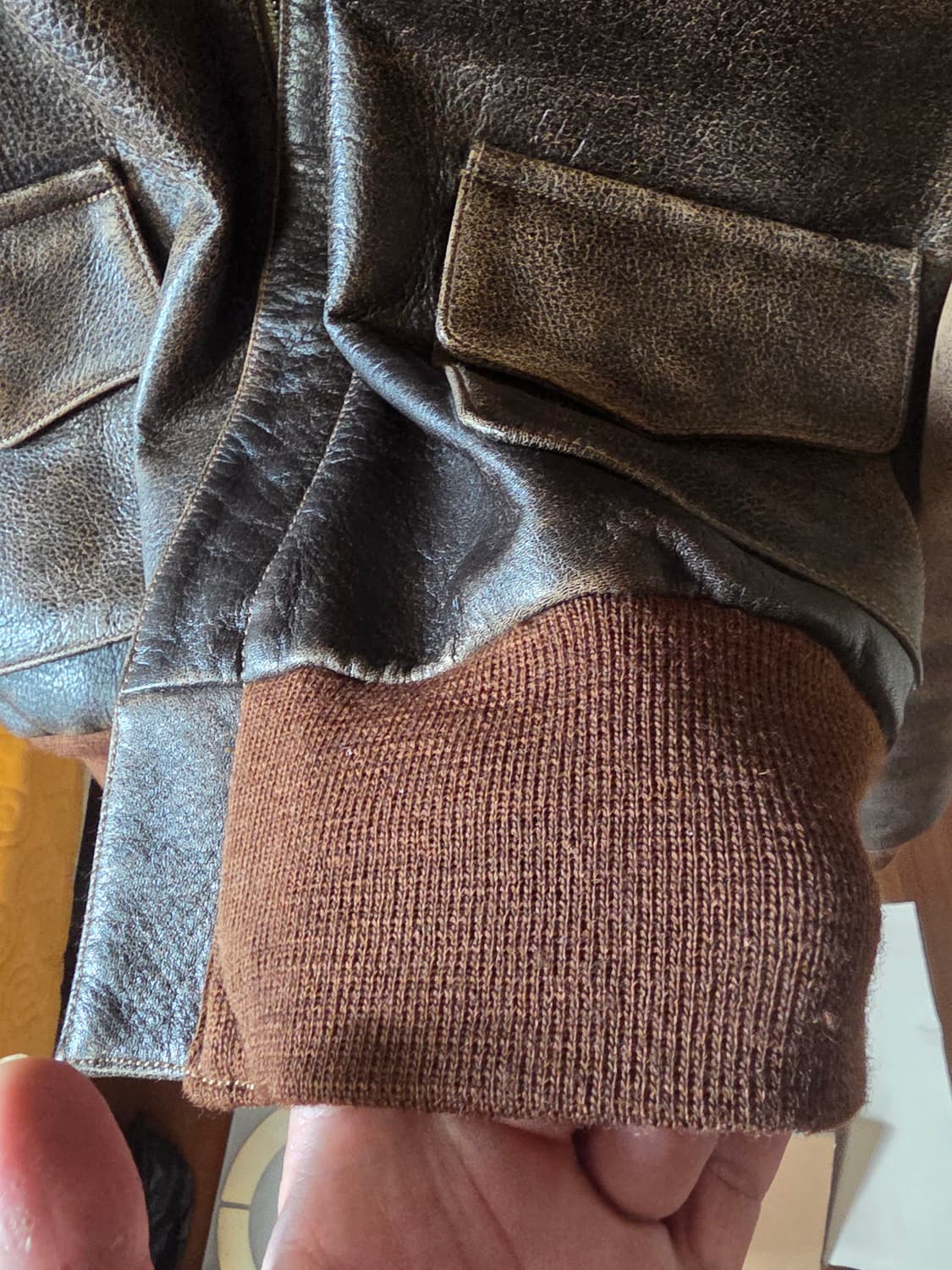 아카펠라클로딩 a2 소가죽차심 빈티지가공lot 427 44사이즈 상품이미지9