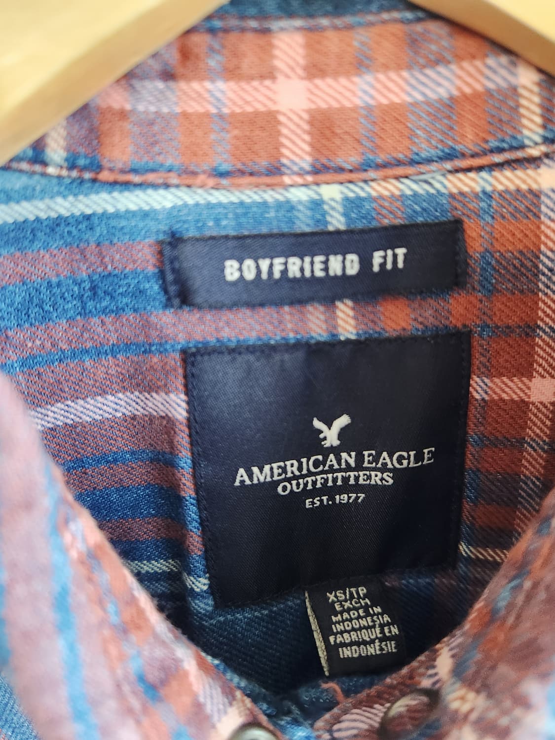 아메리칸이글 보이핏 체크 셔츠 xs/55-66까지 상품이미지4