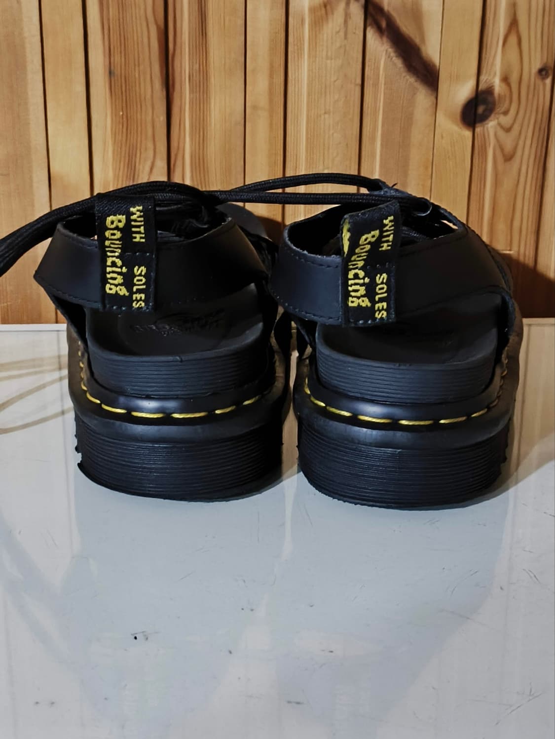 UK6 250mm 닥터마틴 나틸라 블랙 레더 샌들 상품이미지6