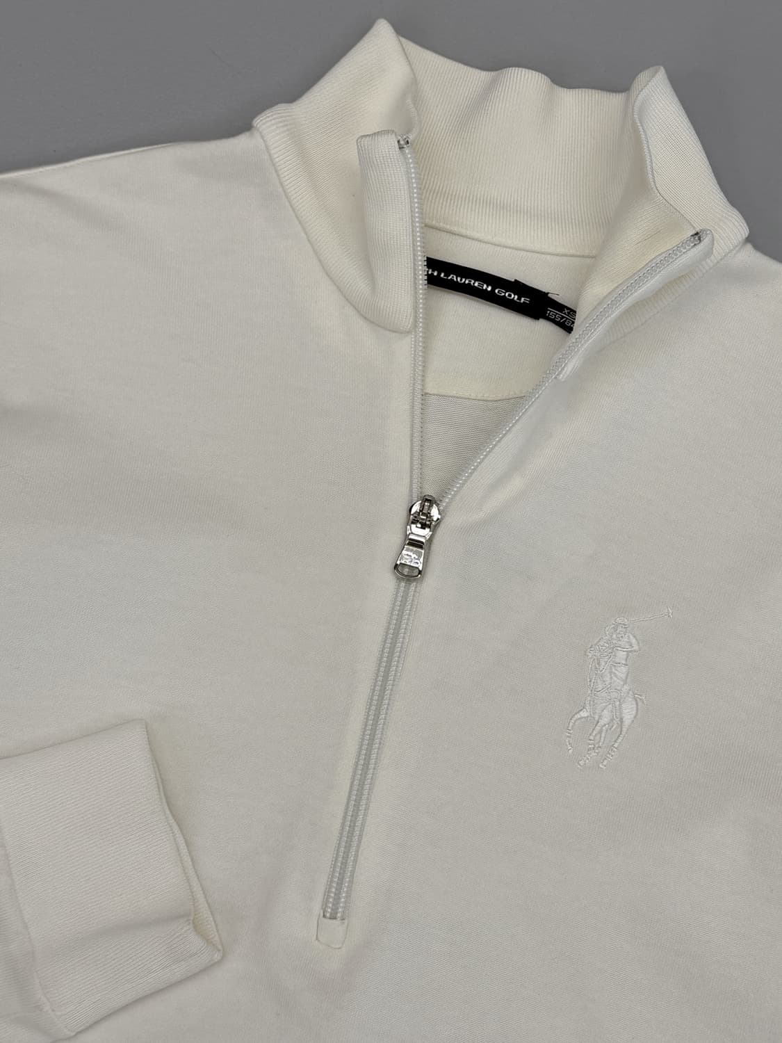 폴로 랄프로렌 화이트 빅포니 하프집 코튼 니트  상품이미지2