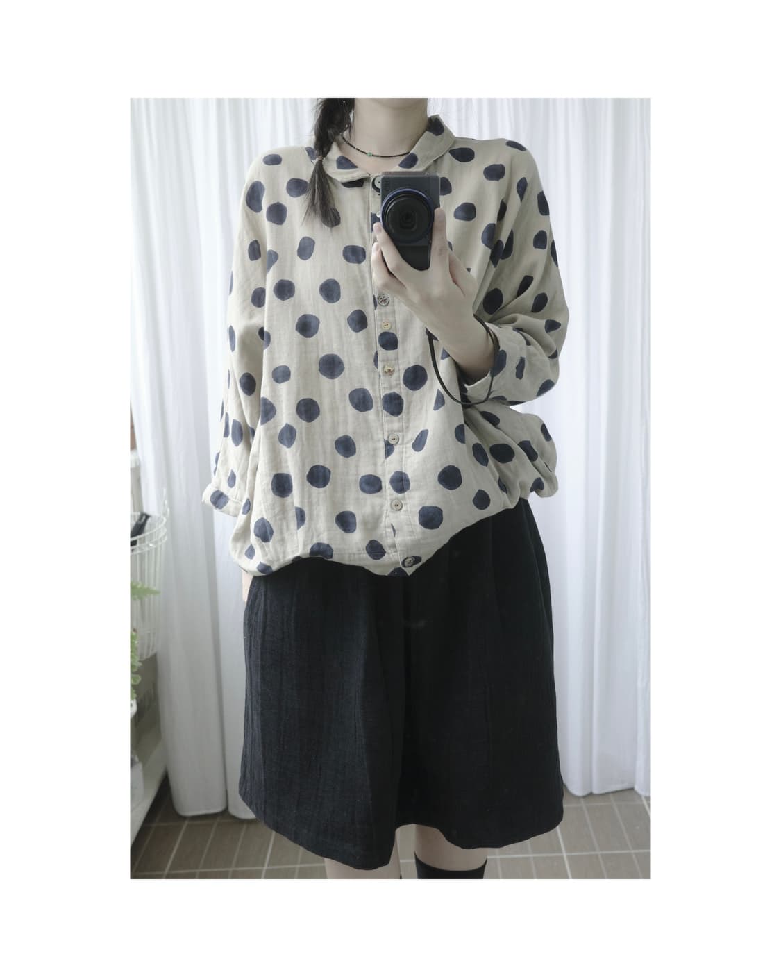 Dot oriental button shirt 상품이미지5