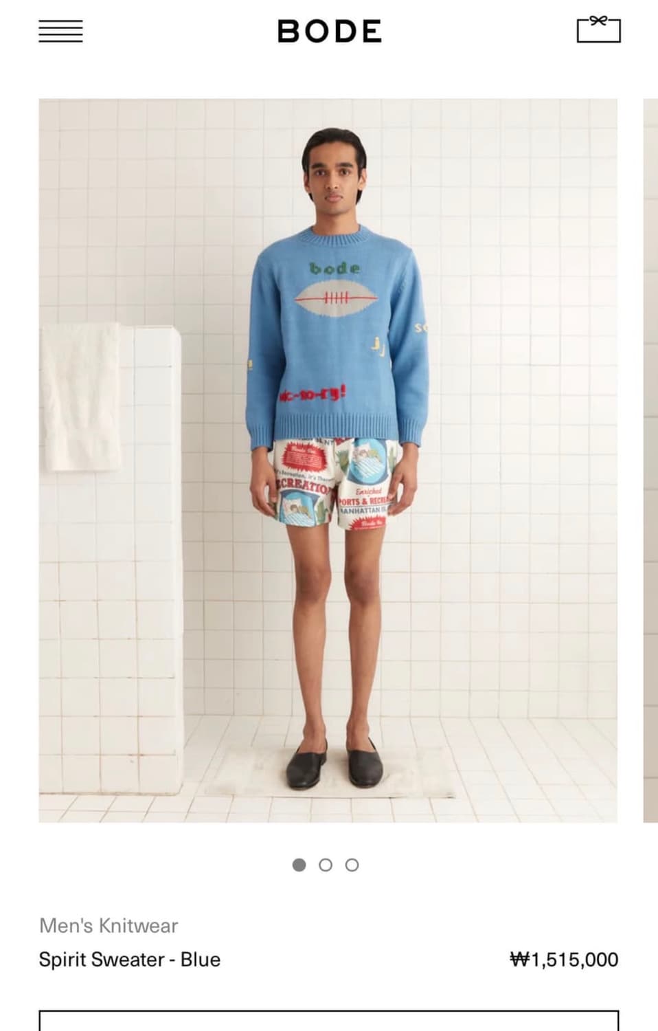 (L,XL) Bode 보디 스피릿 스웨터 블루 상품이미지3