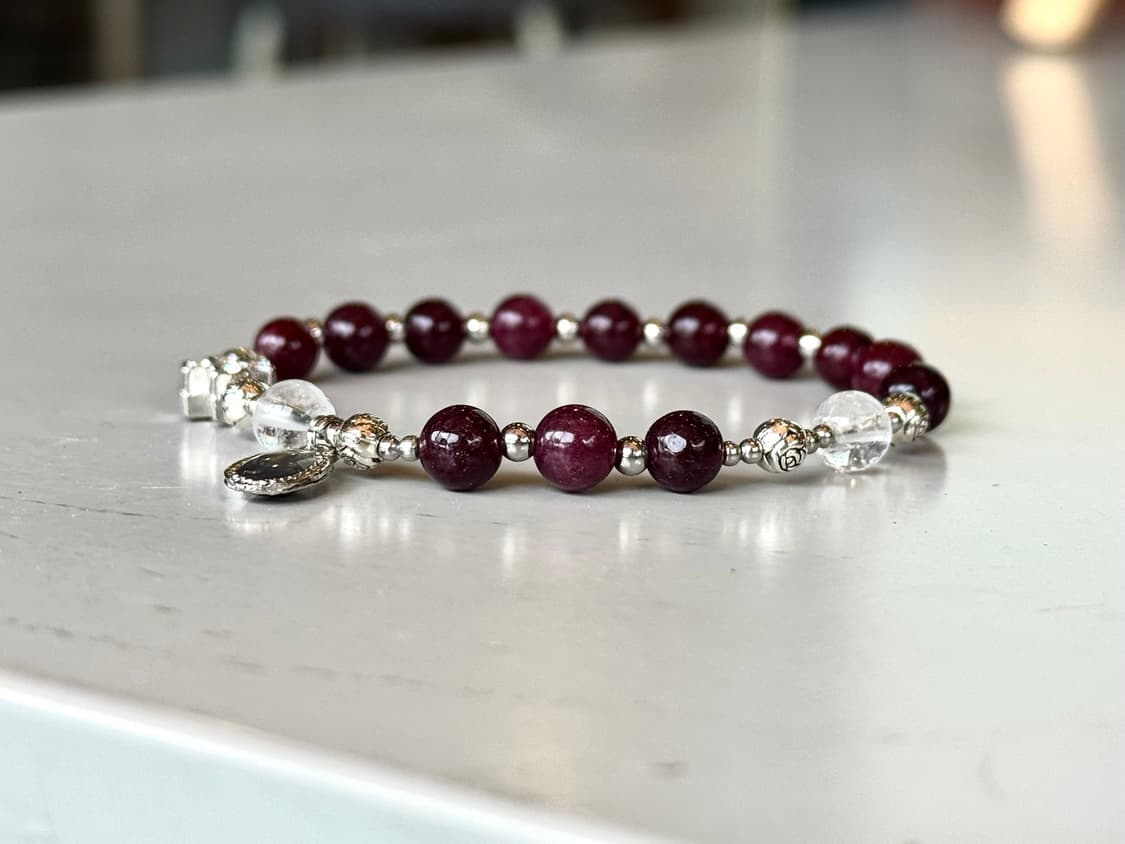 (맞춤) 천연석 가넷 백수정 묵주팔찌 원석팔찌 상품이미지1