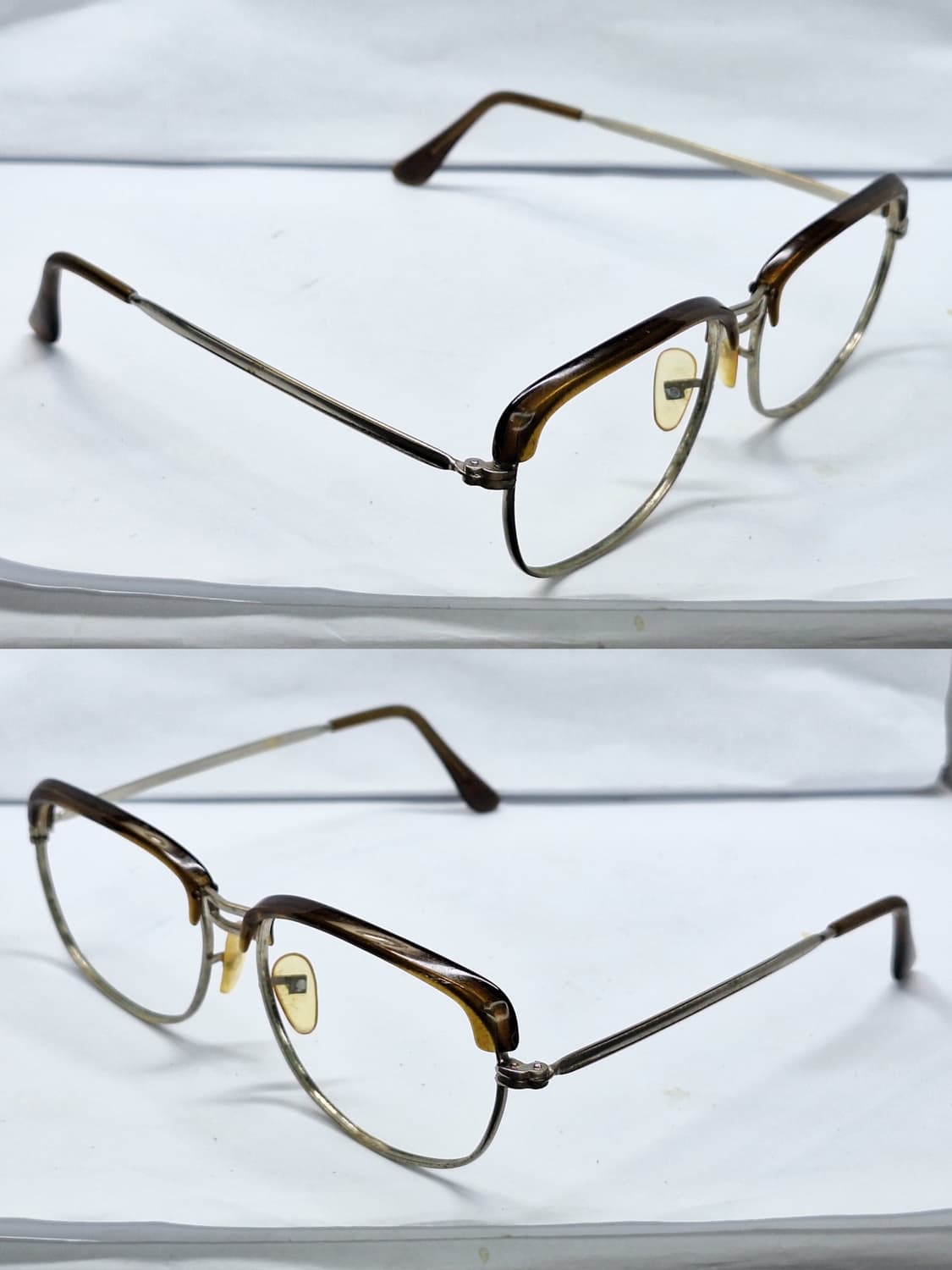 90s 일본 빈티지 브로우라인 슬림 하금테 안경테 55mm 클래식 앤틱  상품이미지5