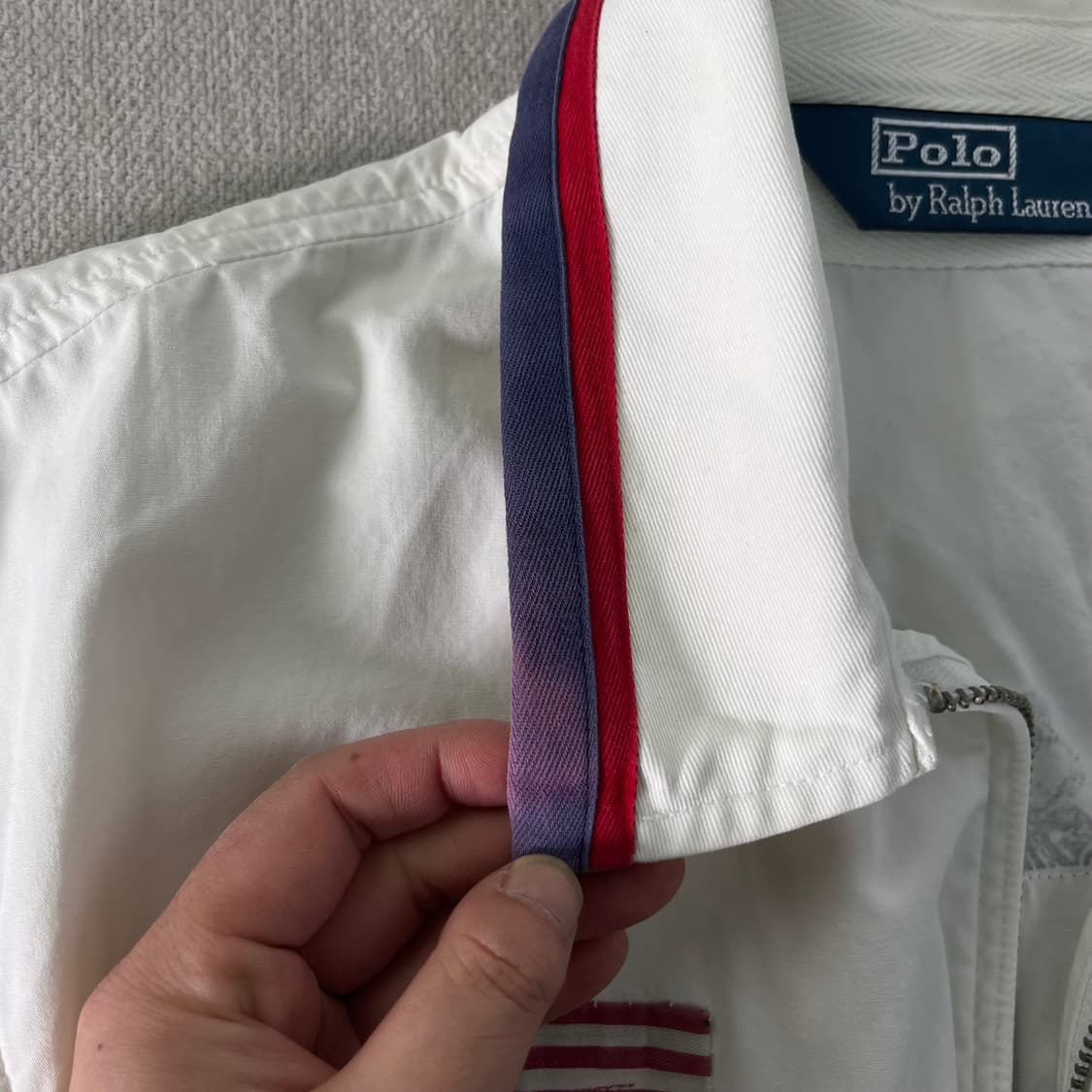 100 폴로랄프로렌 빅포니 성조기 화이트 블루종 자켓 상품이미지8