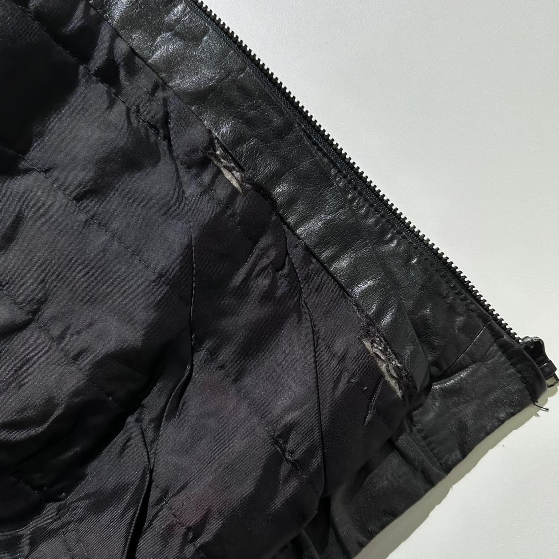 Hi Land 카우스킨 소가죽 레더 바이커 봄버 자켓 상품이미지10