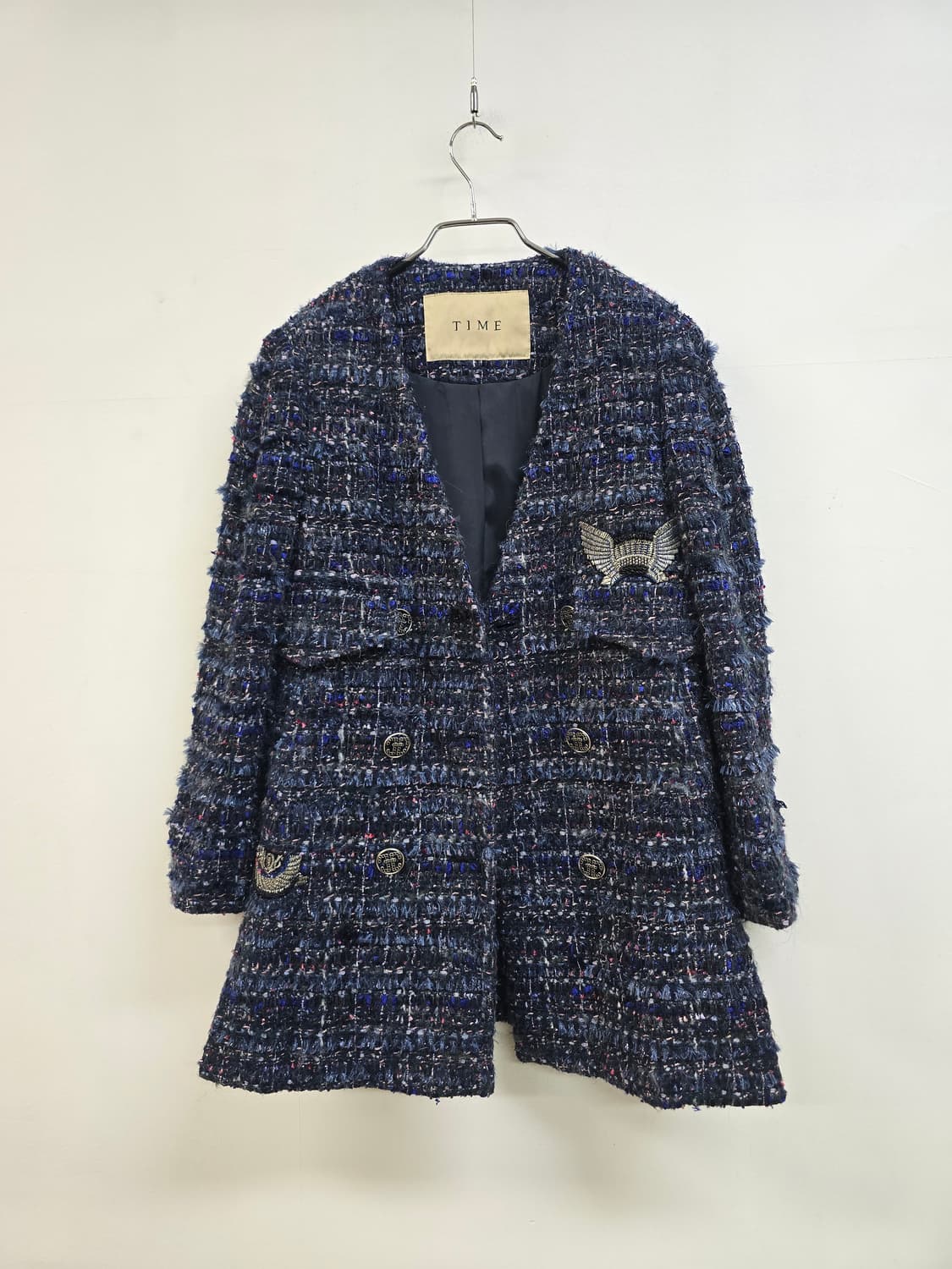 한섬 타임 화사한 색감 도톰 노카라 트위드자켓 상품이미지2