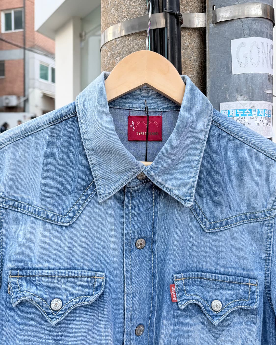 Levis JPN type-1 denim short sleeve 셔츠  상품이미지2