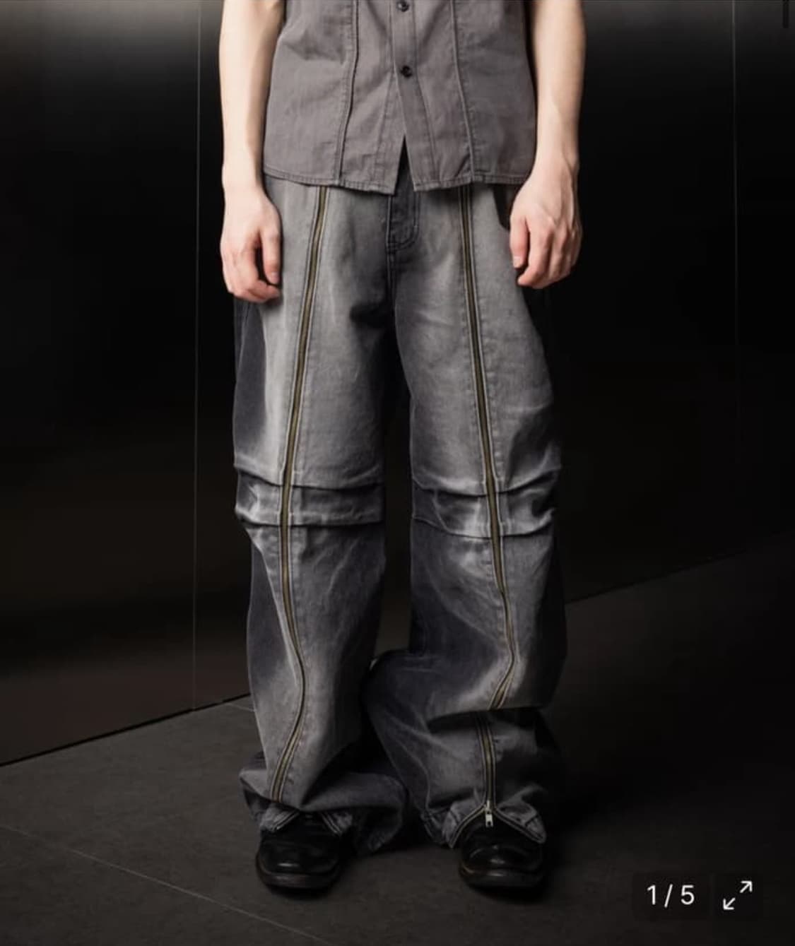 이우가마카라스 롱지퍼 데님팬츠(~4/5까지 할인) 상품이미지1