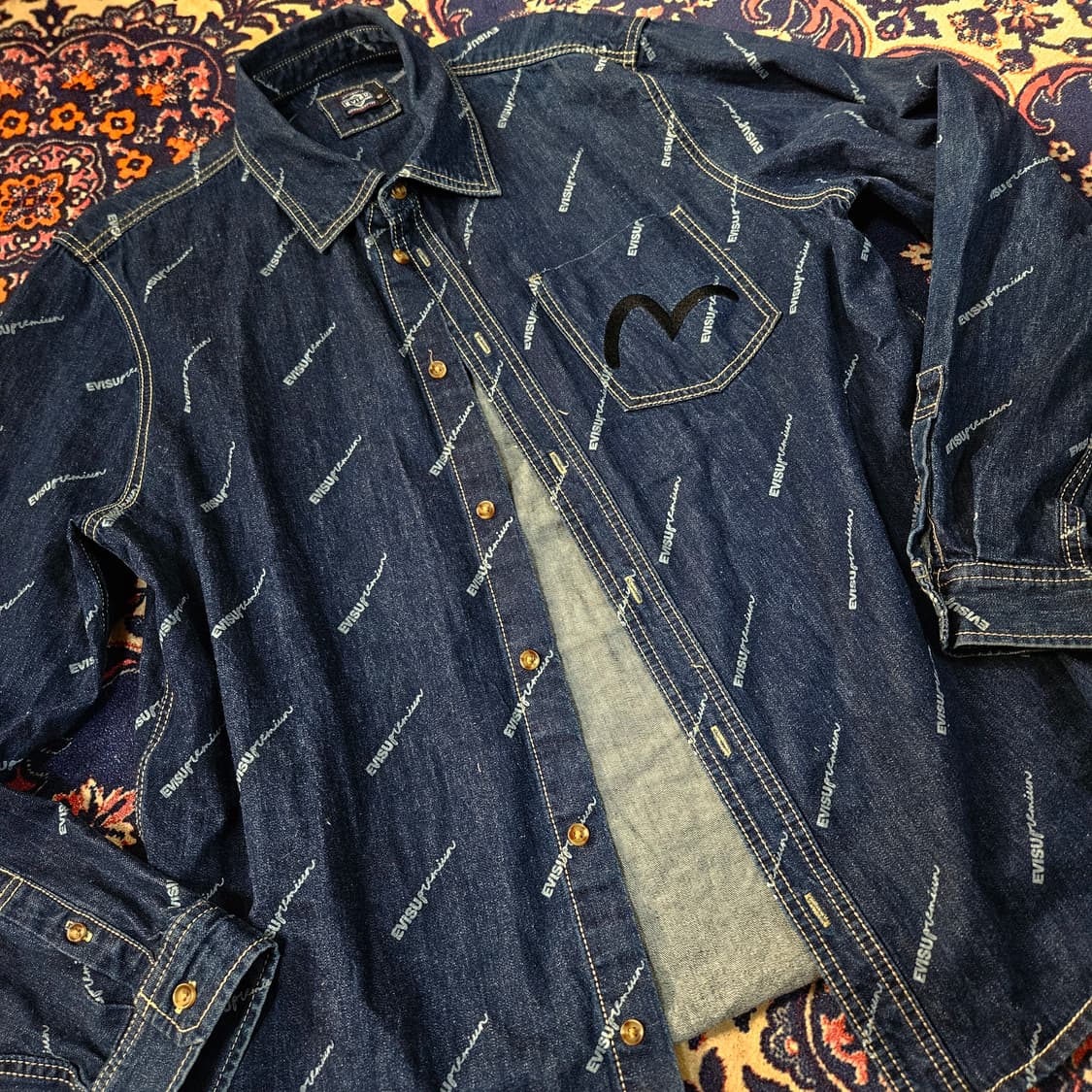 에비수(EVISU) 모노그램 데님셔츠105 size 상품이미지2