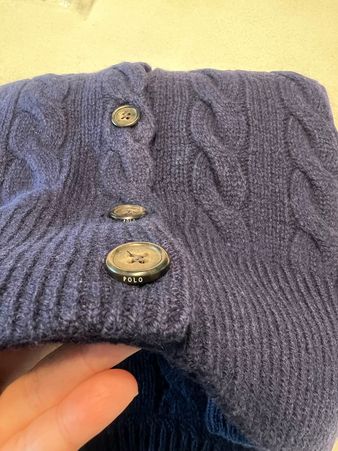 폴로 우먼 울 캐시미어 케이블니트 가디건 상품이미지5