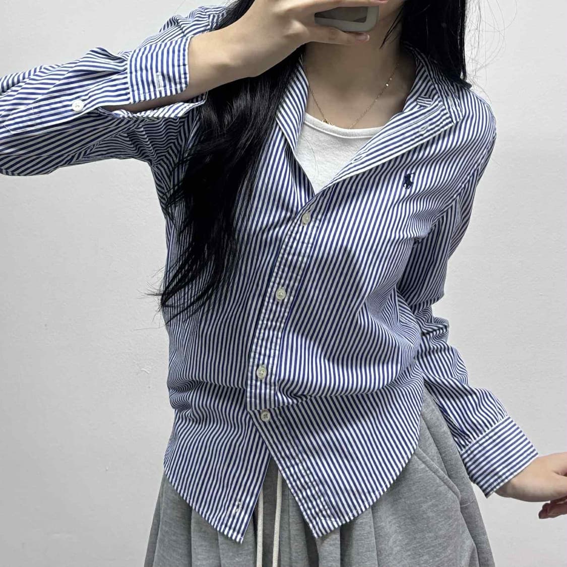 폴로 랄프로렌 스트라이프 걸즈 셔츠(L) 상품이미지1