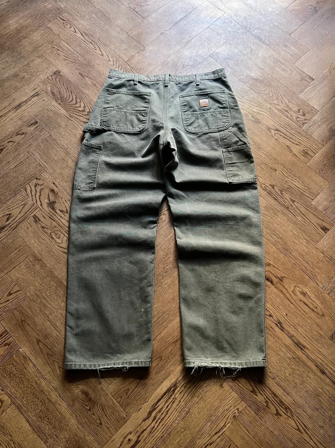 [36]칼하트 USA 빈티지 워싱 모스그린 싱글니 워크 팬츠 M10 상품이미지1