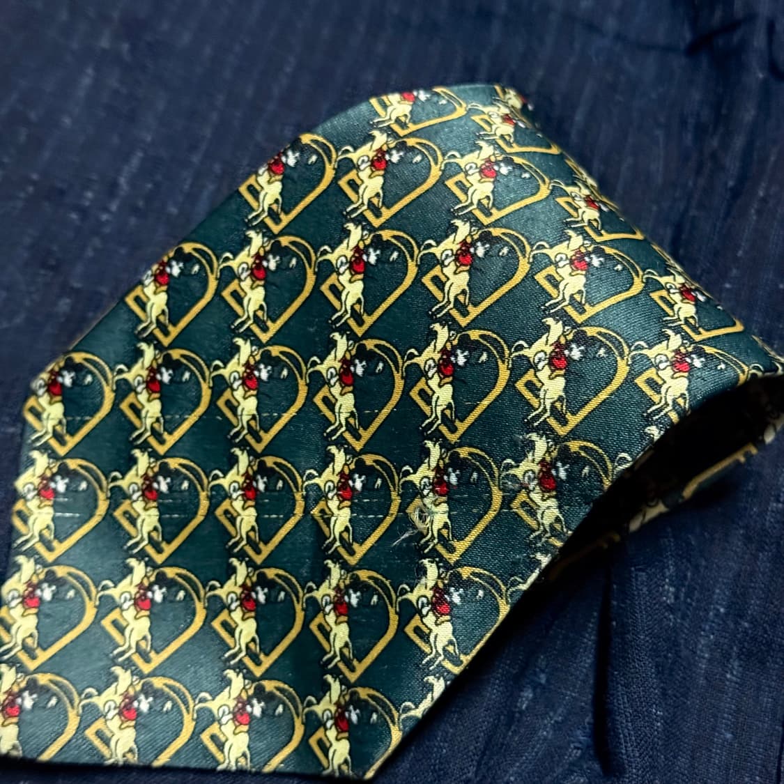 Serre & Bello 미키마우스 & 목마 패턴 실크 타이 상품이미지2