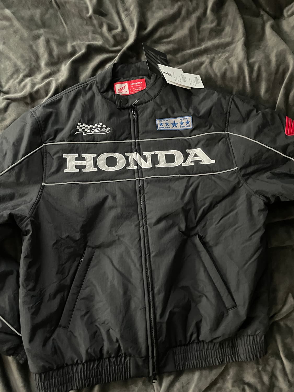 혼다 파이핑 모터사이클 블루종 자켓 L 택포함 새상품 상품이미지2