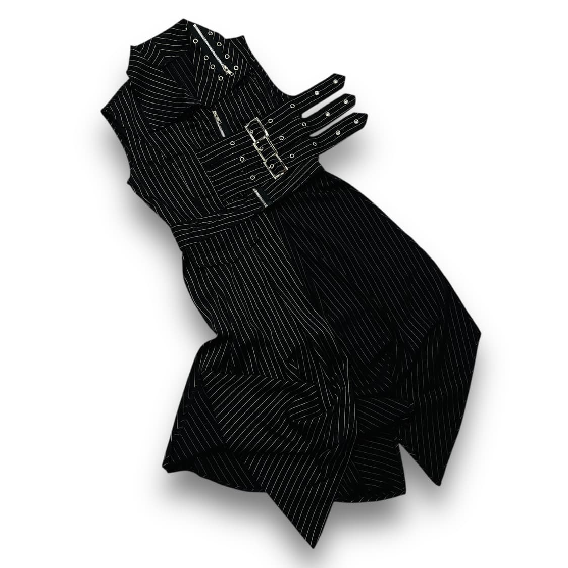 Drug Honey Punk Bondage striped dress 상품이미지1