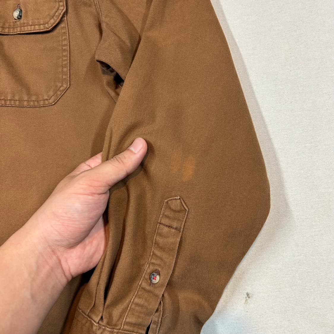 M) Wrangler 랭글러 투포켓 워크웨어 코튼 셔츠 브라운 상품이미지5