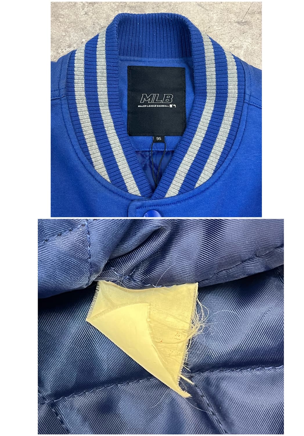 엠엘비 배색 바시티 자켓 블루 95  #csz3691 상품이미지3