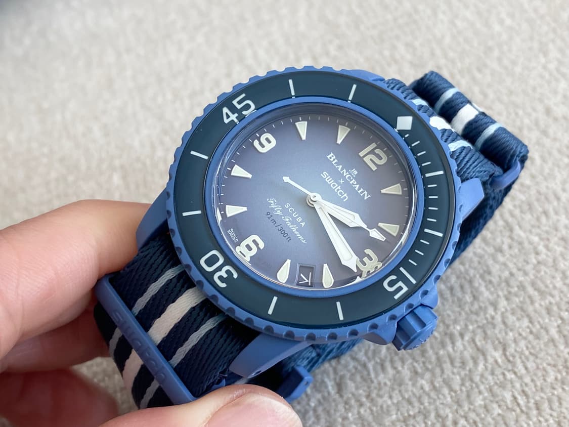 스와치X블랑팡 오션 오브 스톰 42mm 바이오 세라믹 오토메틱 블루 상품이미지6