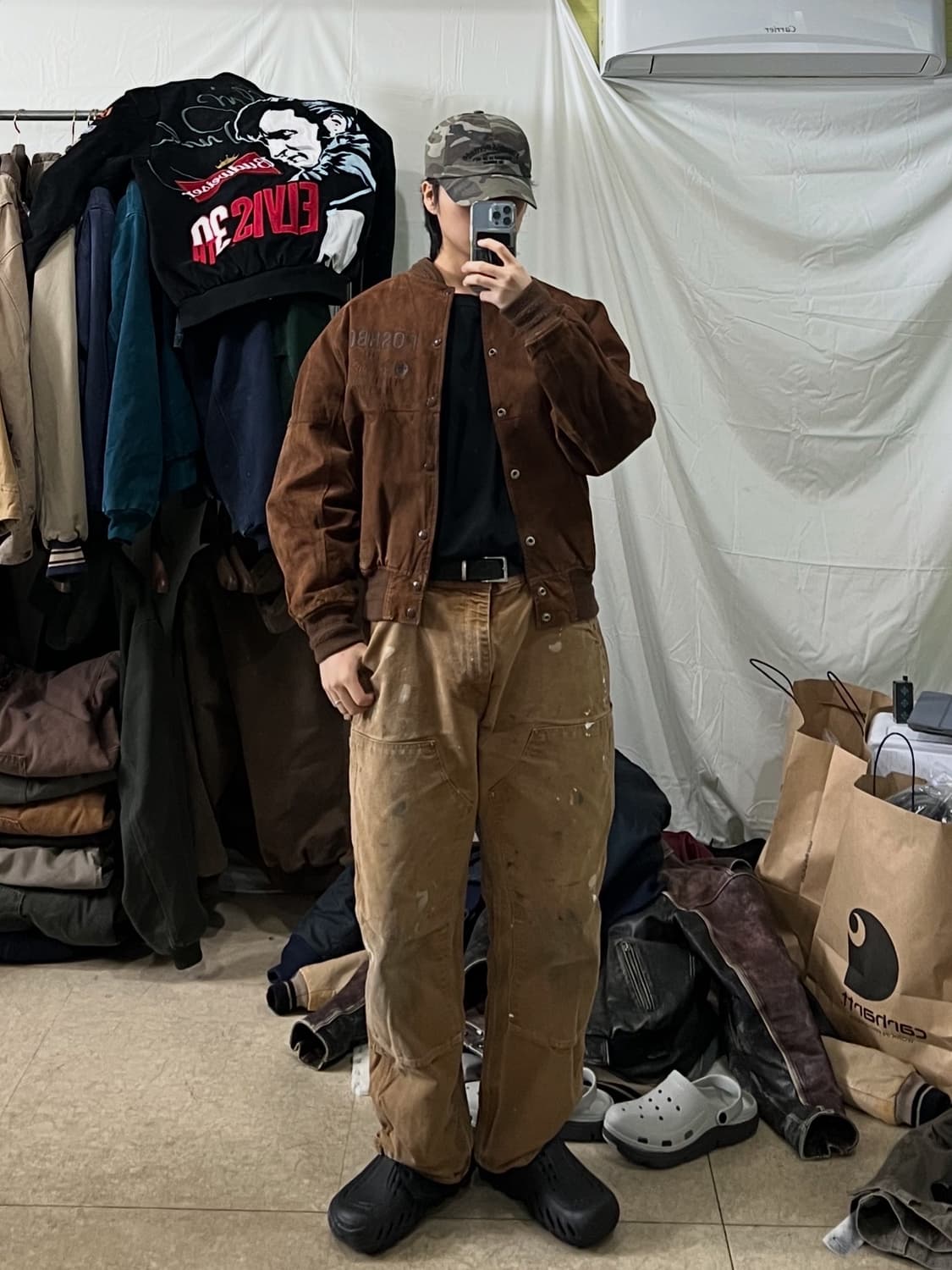 80s 포쉬보이 스웨이드 가죽 자켓 상품이미지4