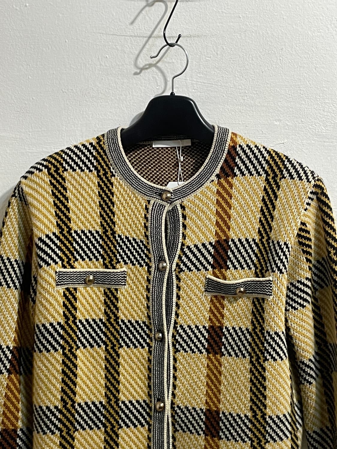 그로브 아가일 체크 니트 가디건 상품이미지2