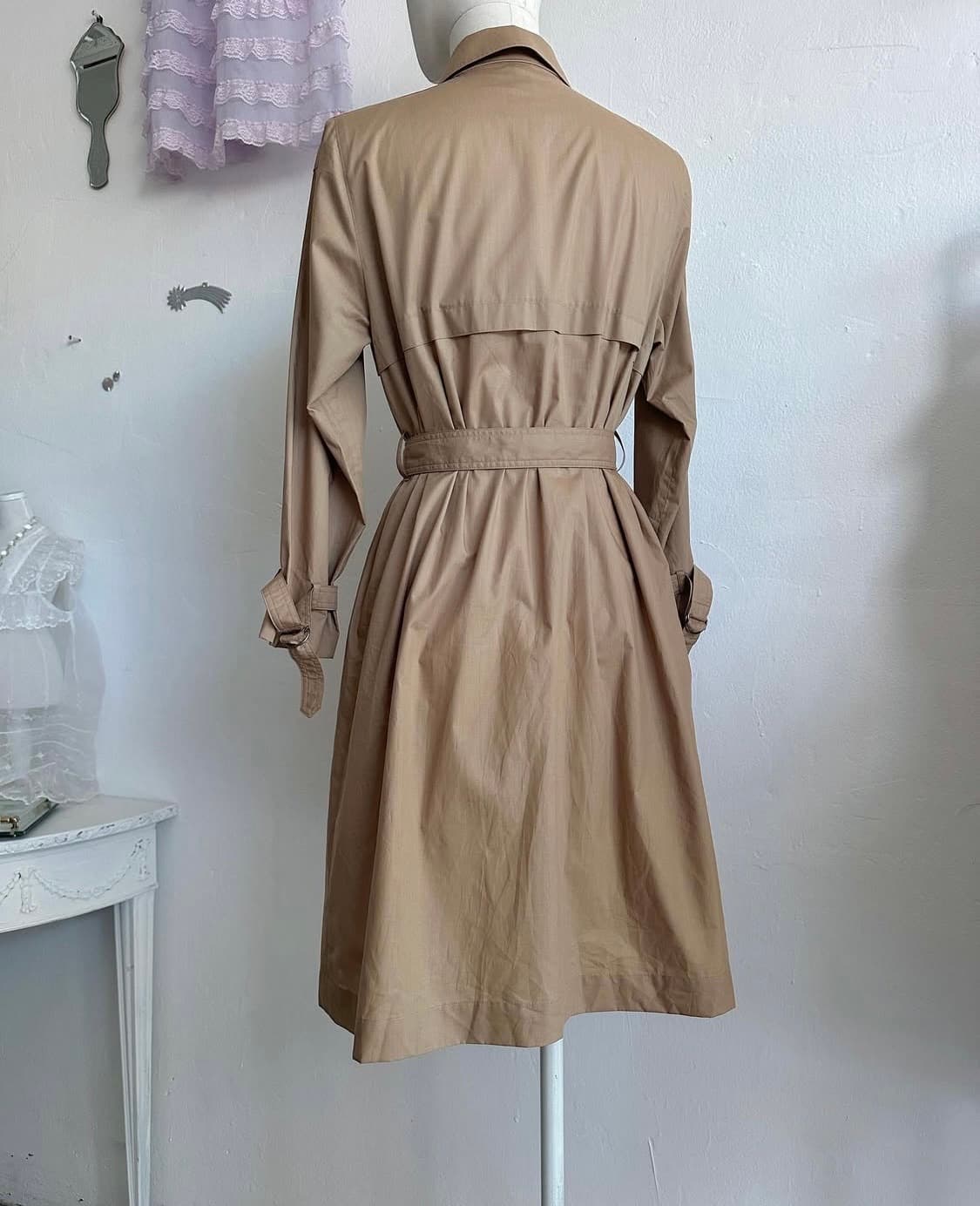 SANYO vintage brown cotton trench coat 상품이미지5