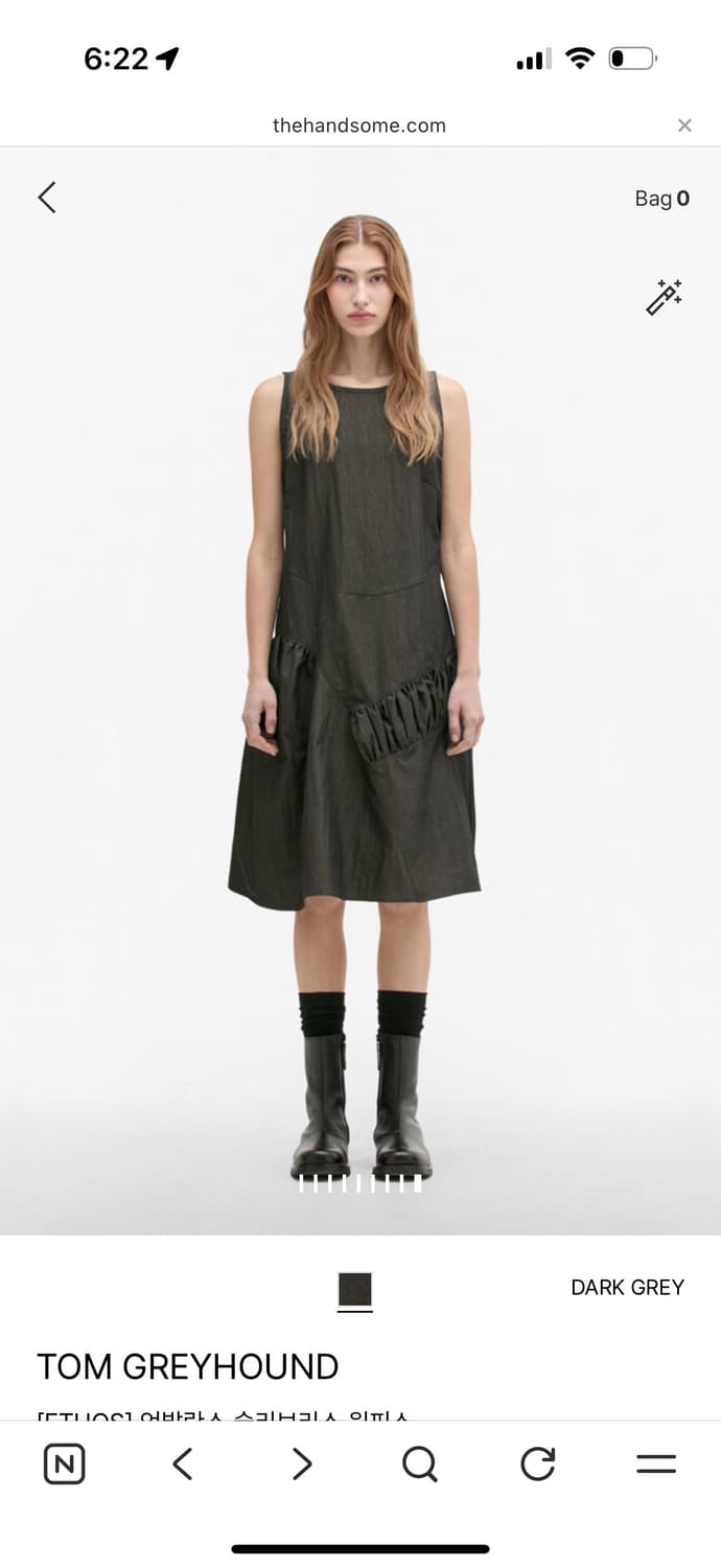 에토스 언발란스 슬리브리스 드레스 딥차콜 상품이미지1