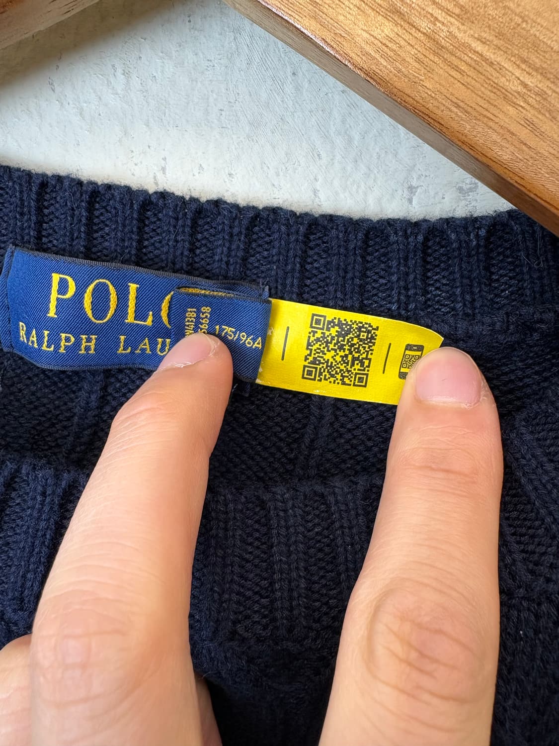 폴로랄프로렌 큐알라벨 네이비 케이블 니트 상품이미지6