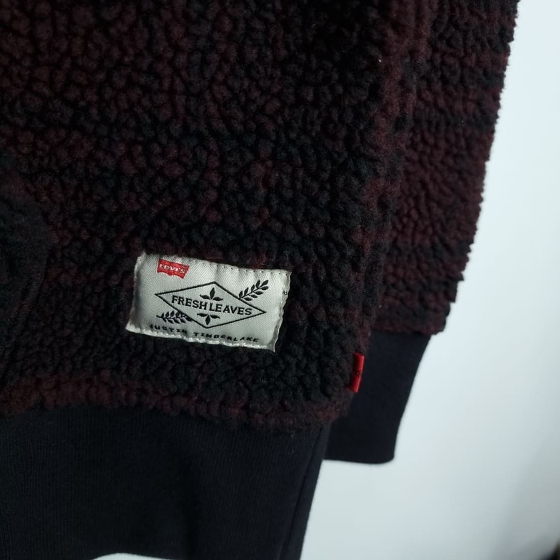 리바이스 체크 패턴 오버핏 뽀글이 후리스 후드티 M16601 상품이미지6