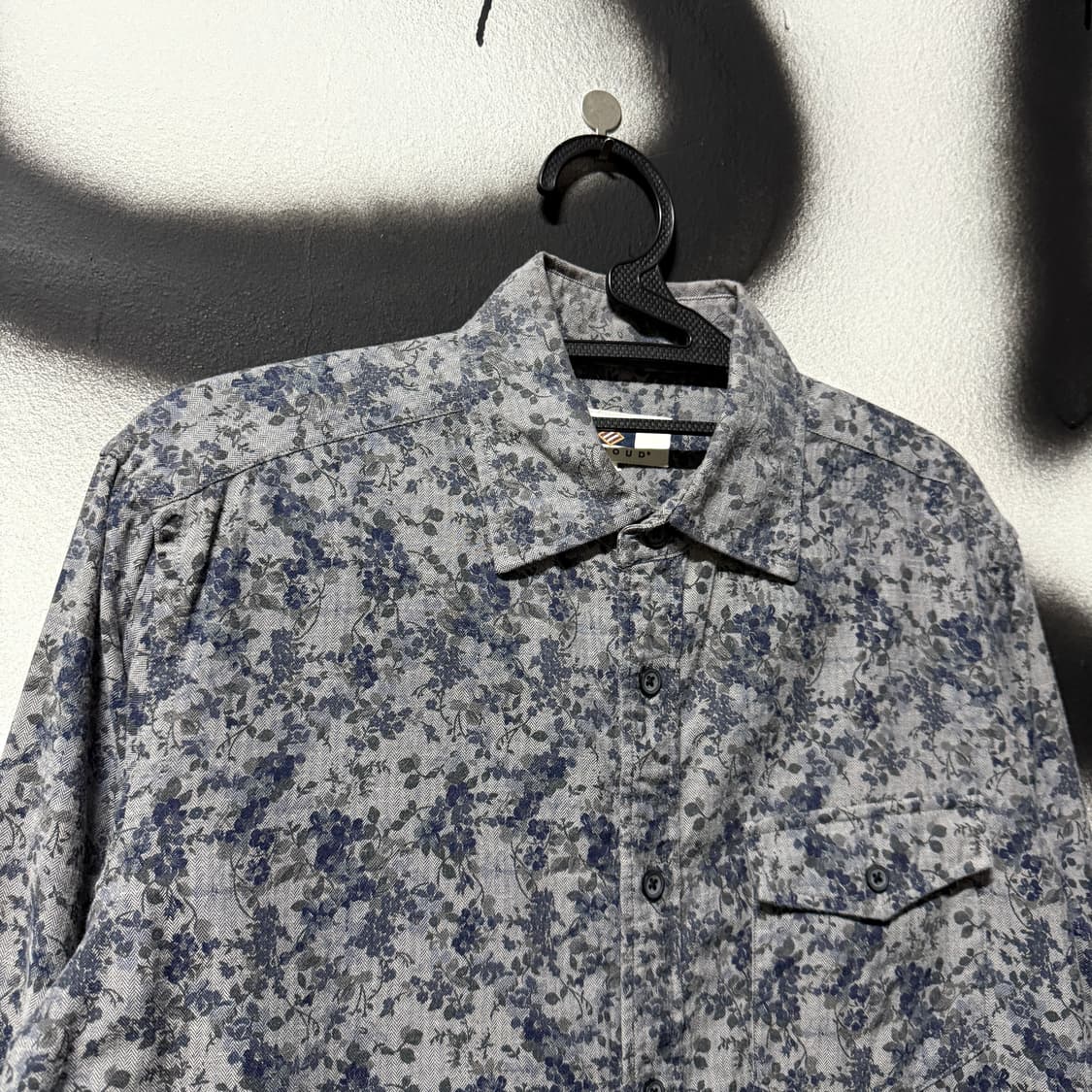 VTG 빈티지 플라워 자카드 풀 패턴 원포켓 코튼 긴팔 셔츠 상품이미지3