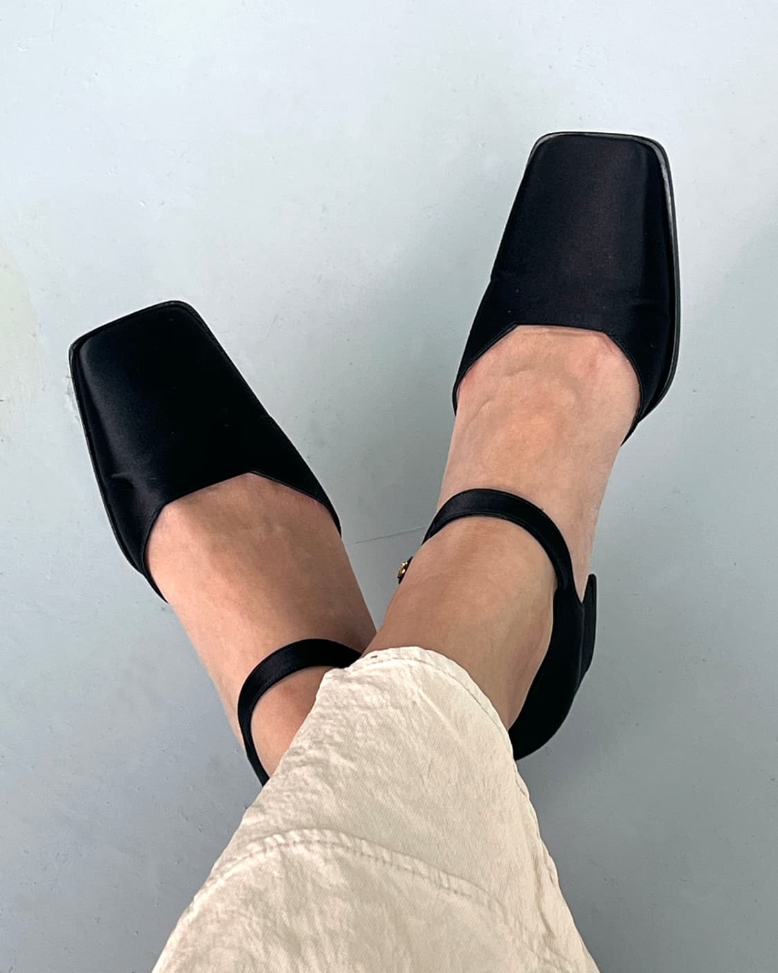 샤넬 빈티지 새틴 미들힐 펌프스 상품이미지3