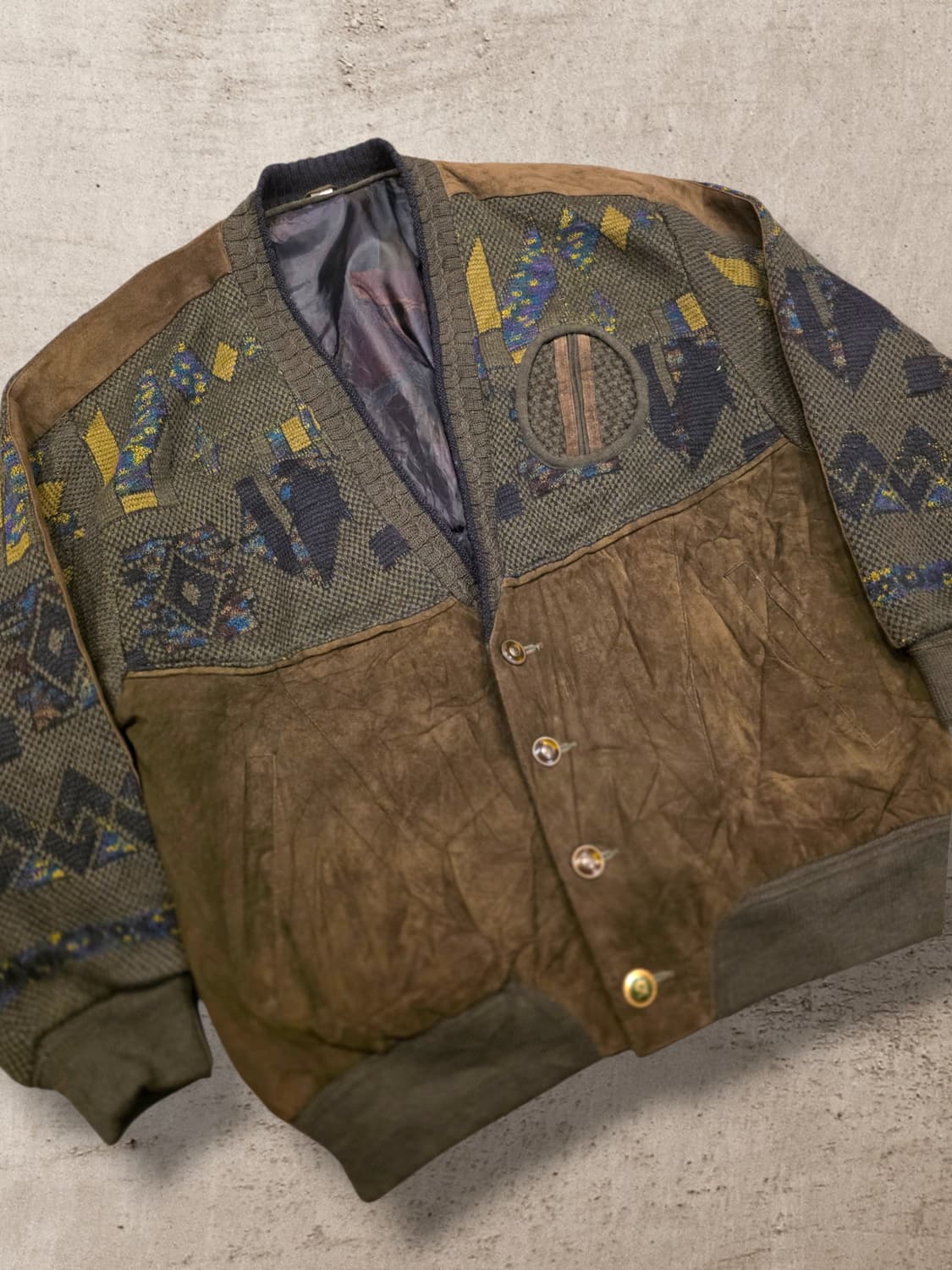 가죽 디테일 울 패턴 자켓 (F583) 상품이미지3