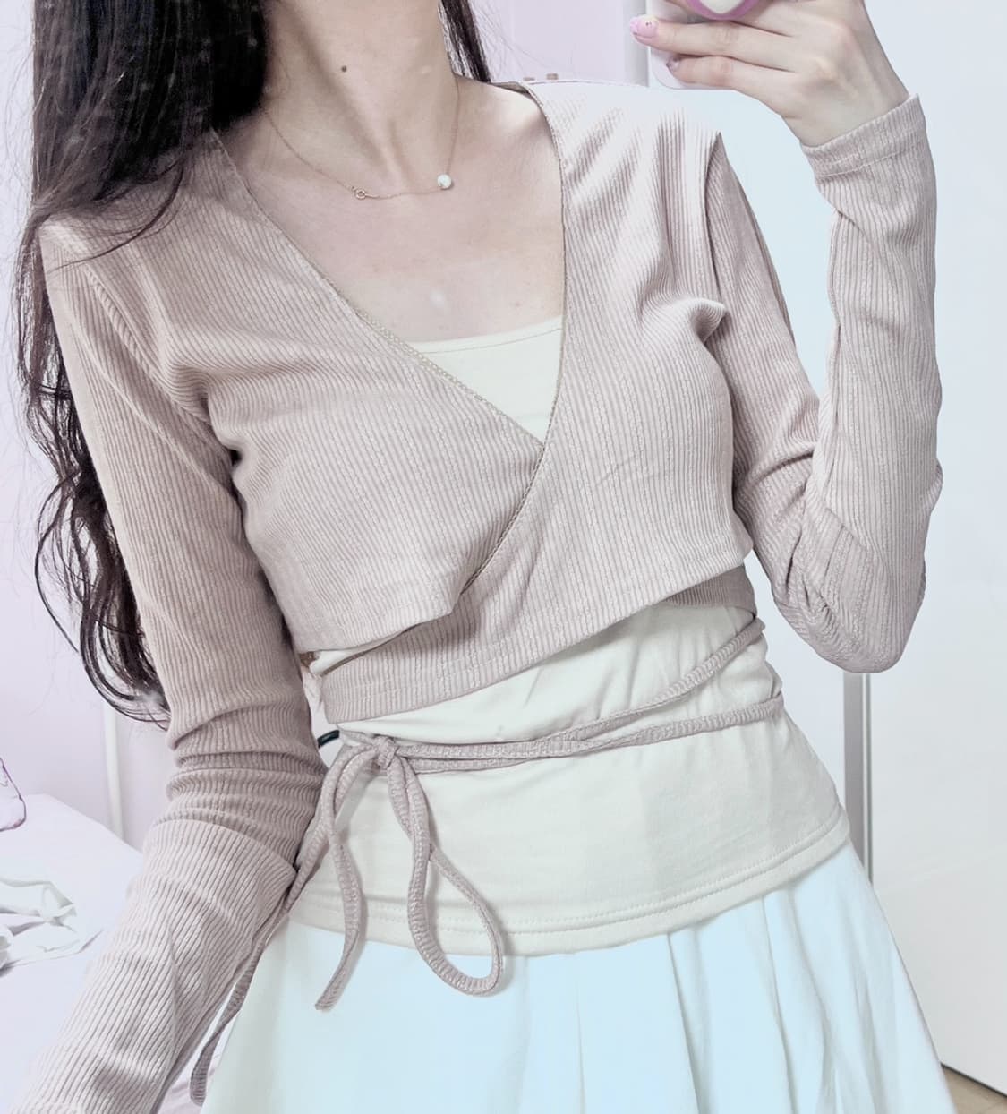 빈티지 가디건 나시 세트 러블리 발레코어 핀터깔 상품이미지3