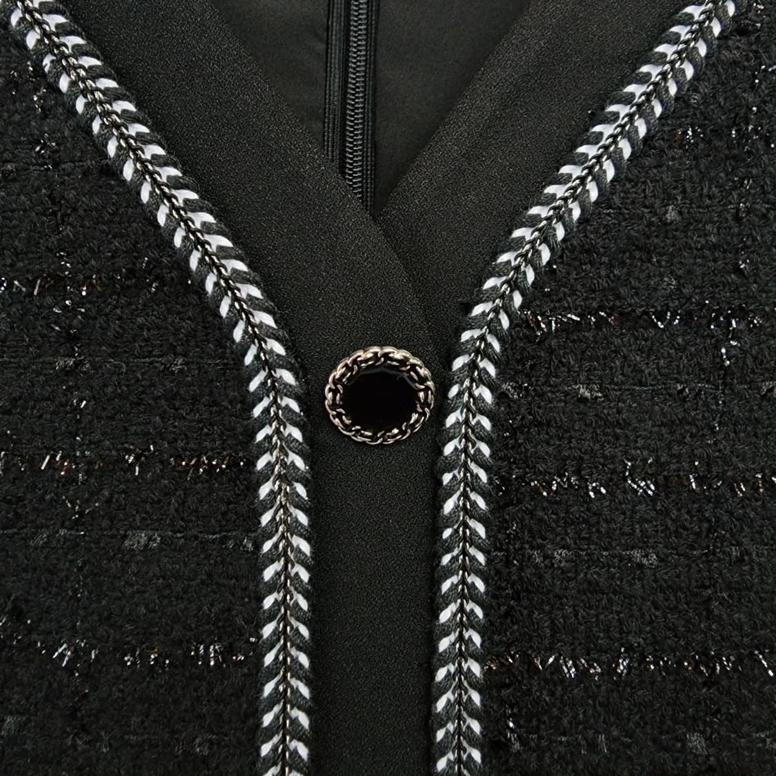 잇미샤 트위드 블랙 미디 원피스 상품이미지3