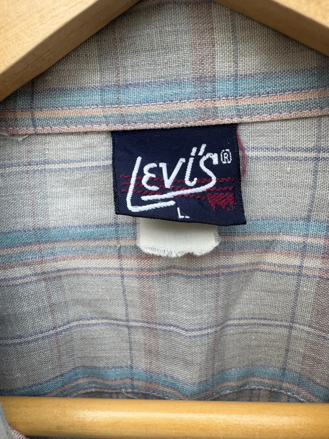 70~80s 리바이스 빈티지 체크 웨스턴 셔츠 L 상품이미지6