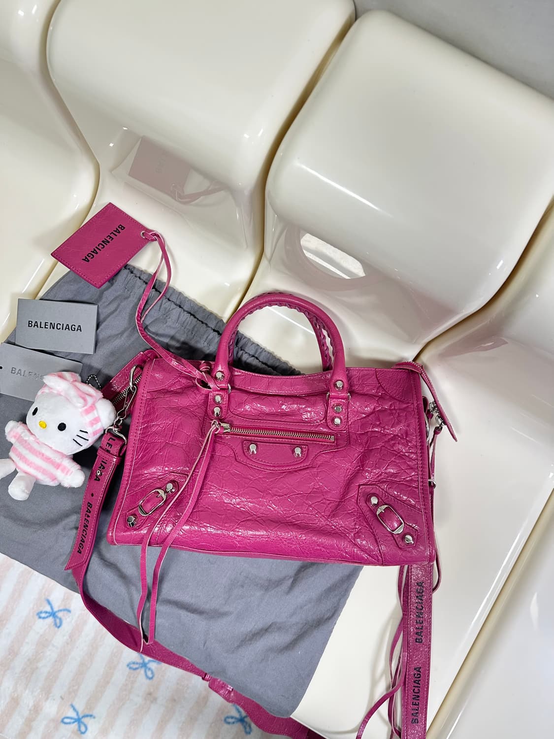 [SA 정품] 발렌시아가 시티 모터백 스몰 핑크 상품이미지6