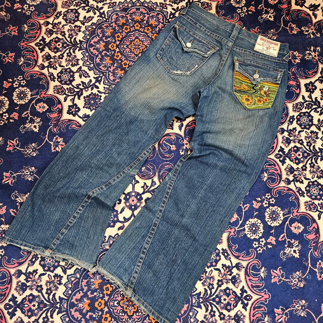 트루릴리전 00's 조이 니들 워크 부츠컷 팬츠 34 size 상품이미지1