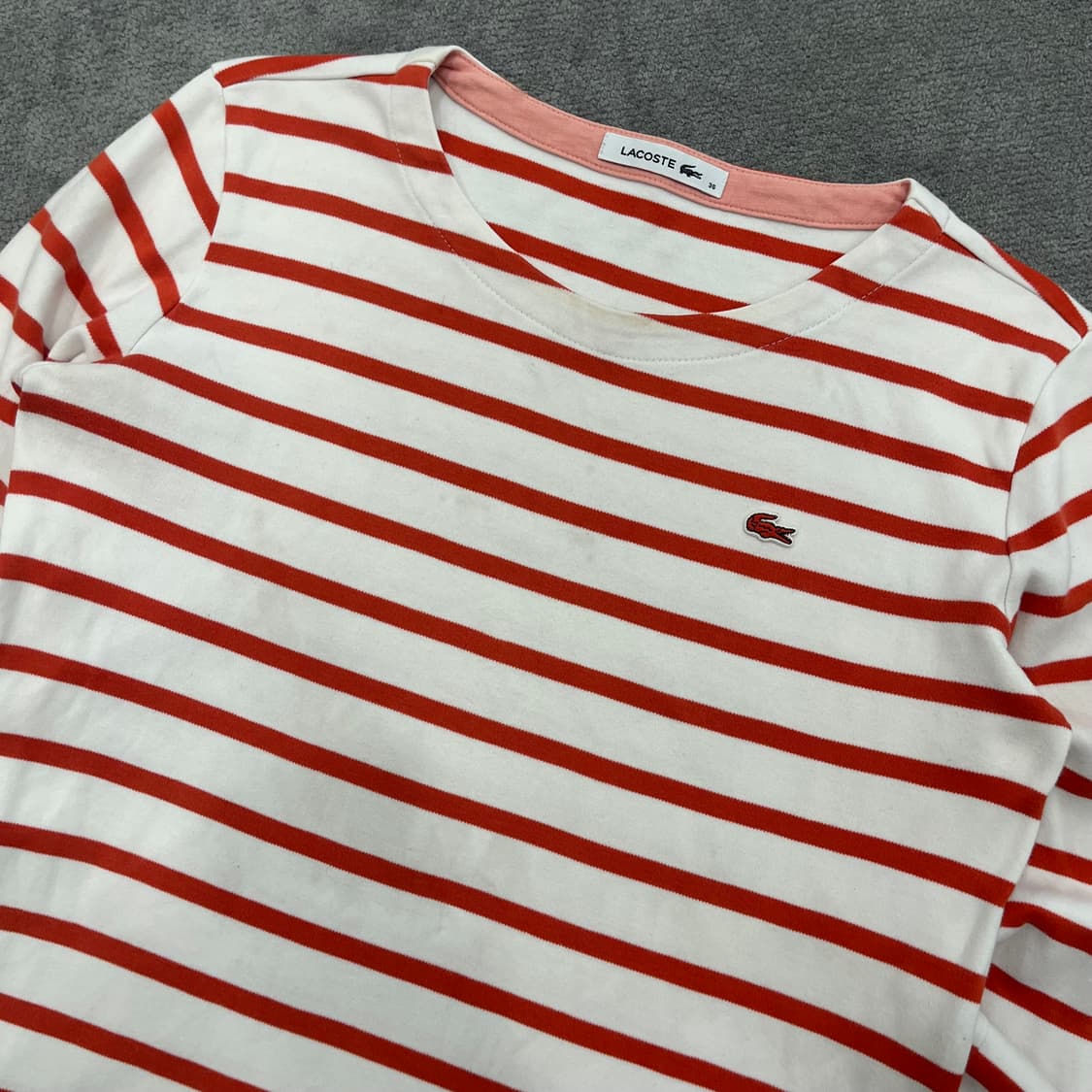 36 라코스테 단가라 원피스 오렌지/화이트 상품이미지2