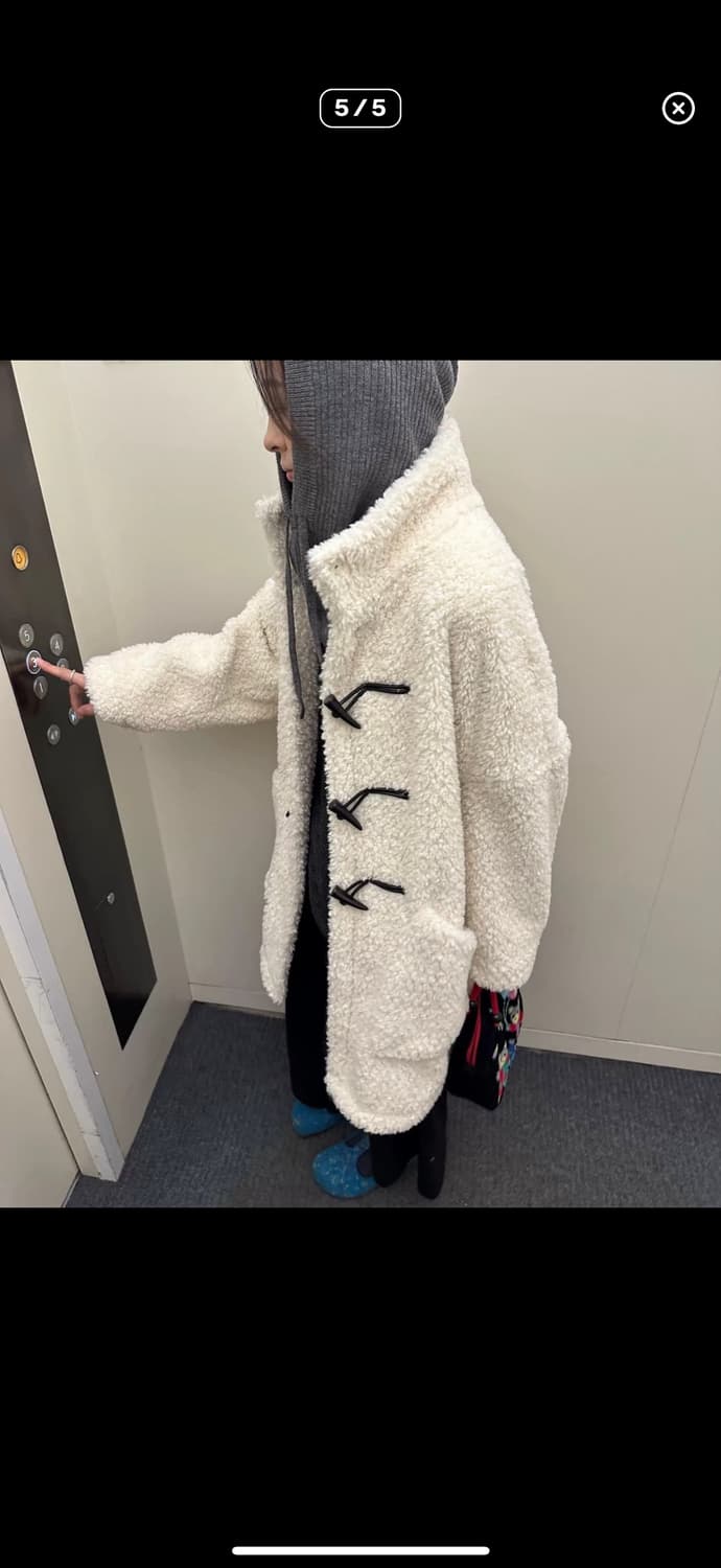 INRM 아이보리 부클 더플 코트  상품이미지5