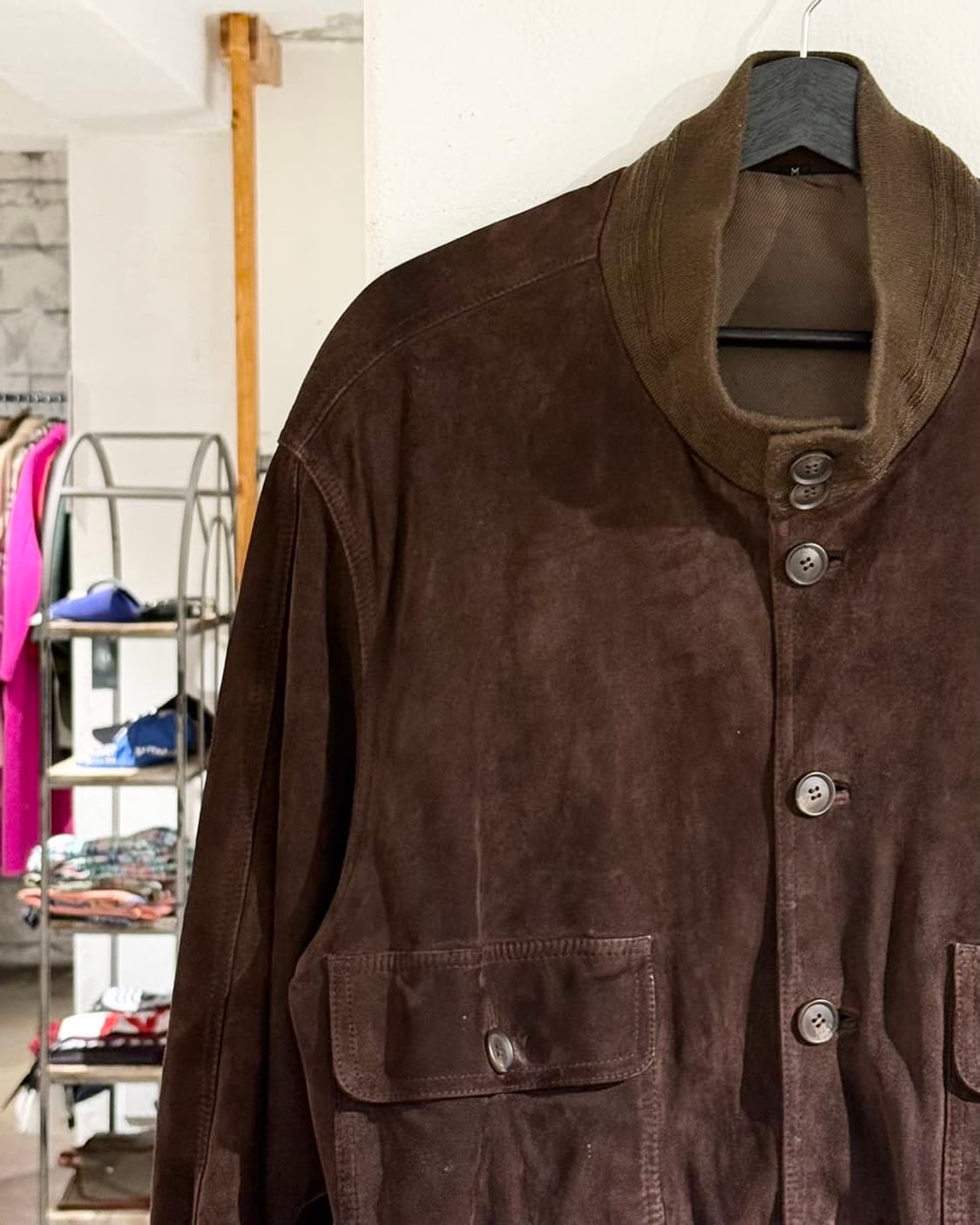 발리 브라운 스웨이드 하이테크 레더 버튼 자켓 상품이미지2