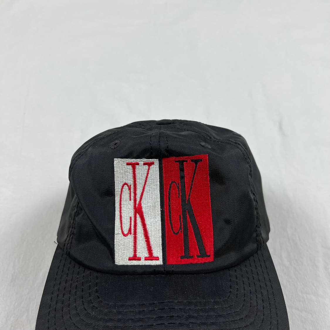 90s 캘빈클라인 cK 빅로고 트러커 스냅 캡 모자 상품이미지3