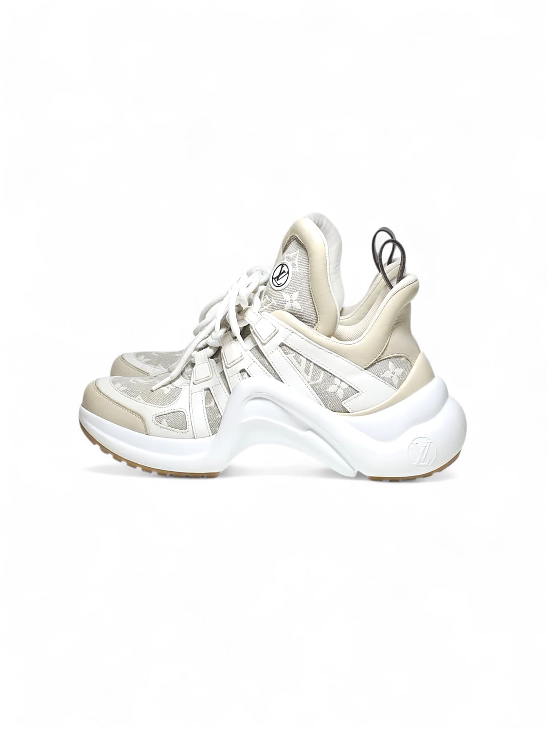 루이비통 아치라이트 스니커즈 베이지 화이트 38사이즈 상품이미지5