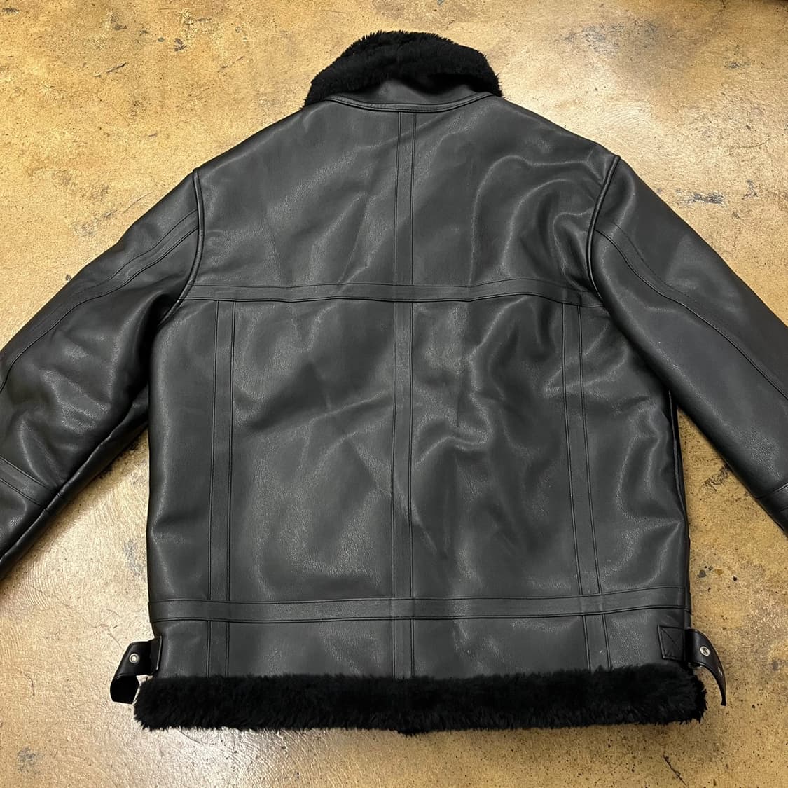[정품/L] 도프 제이슨 블랙 레더 무스탕 자켓 b18 상품이미지4