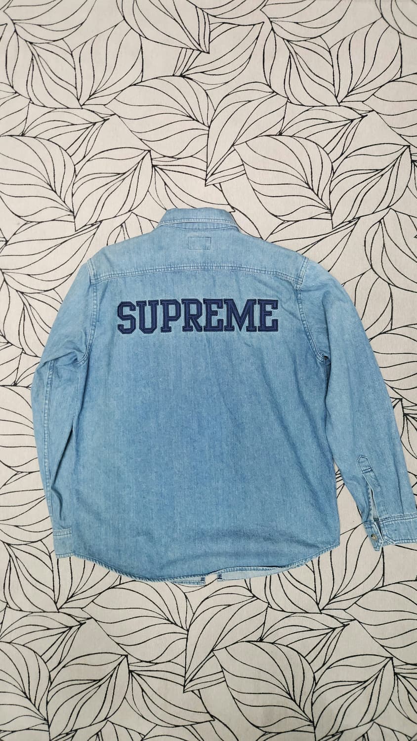 슈프림 16s/s 백스펠아웃 로고 투포켓 데님 집업 셔츠 L 상품이미지2
