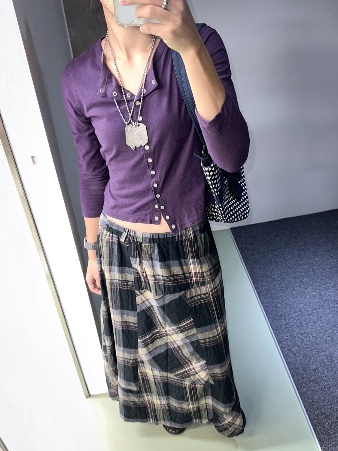check flare long skirt 상품이미지3