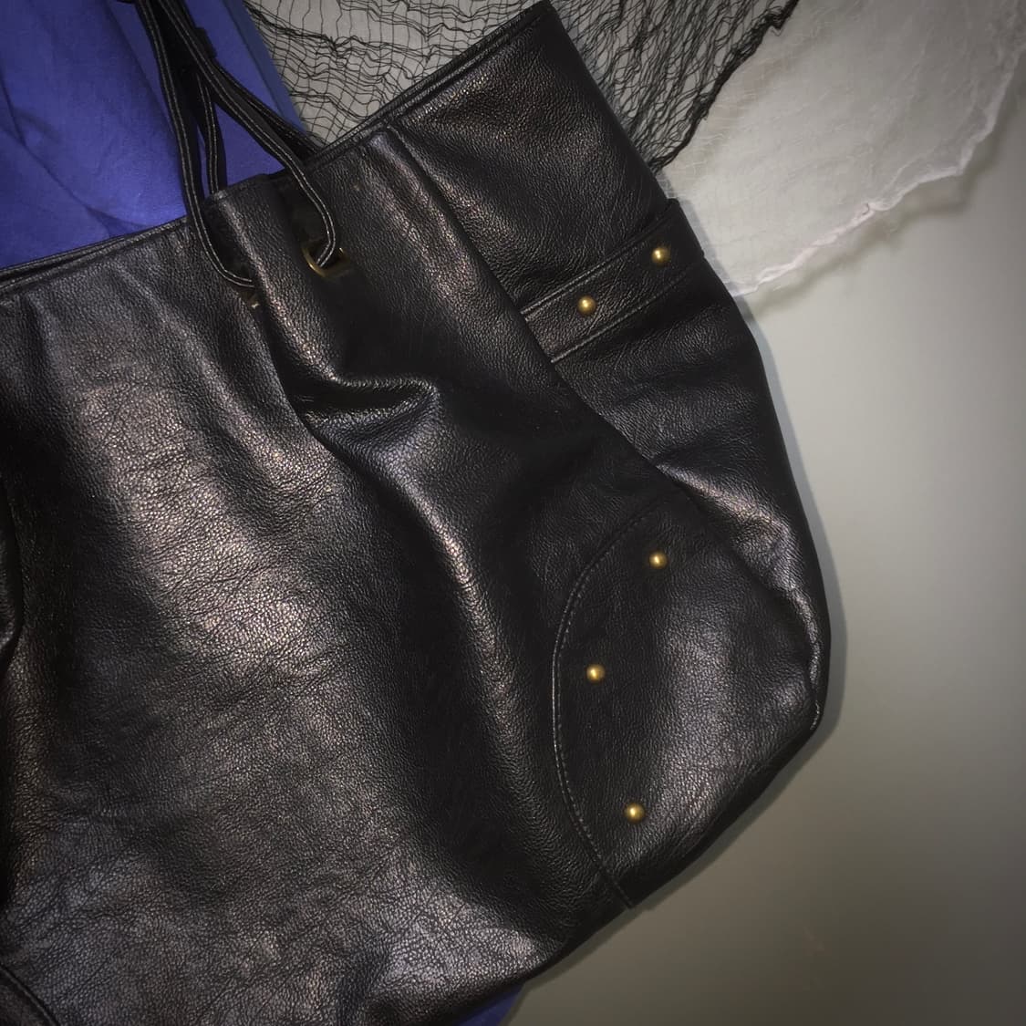 Gold stud point big shoulder bag 상품이미지3