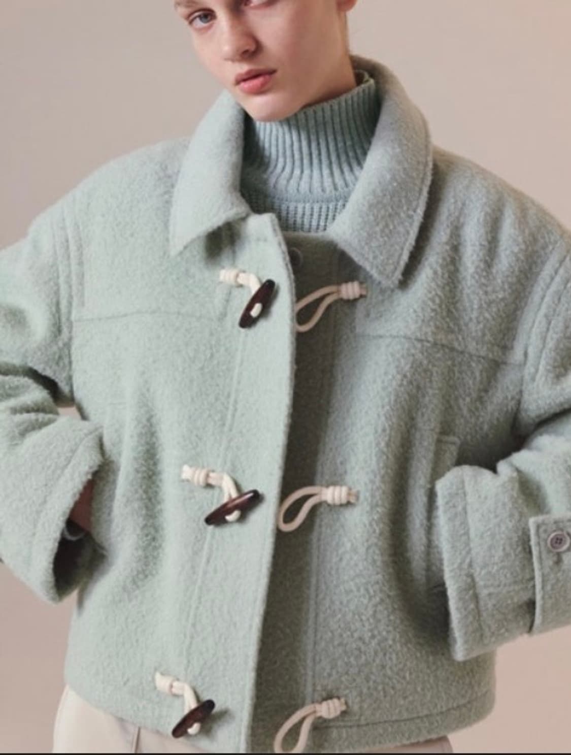 인사일런스우먼 후드 코트 민트 상품이미지1