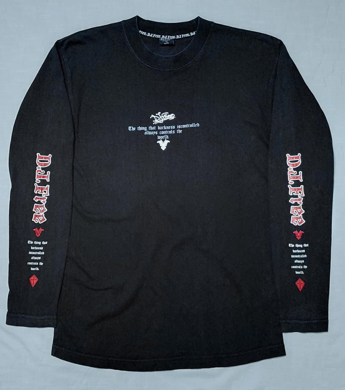 [Y2K/Rare] D.J.Free 고딕 크로스 그래픽 롱 슬리브(S) 상품이미지1