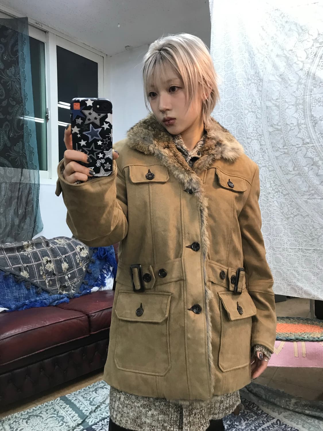 Great gatsby 그레이트 게츠비 벨티드 양털 무스탕  상품이미지2